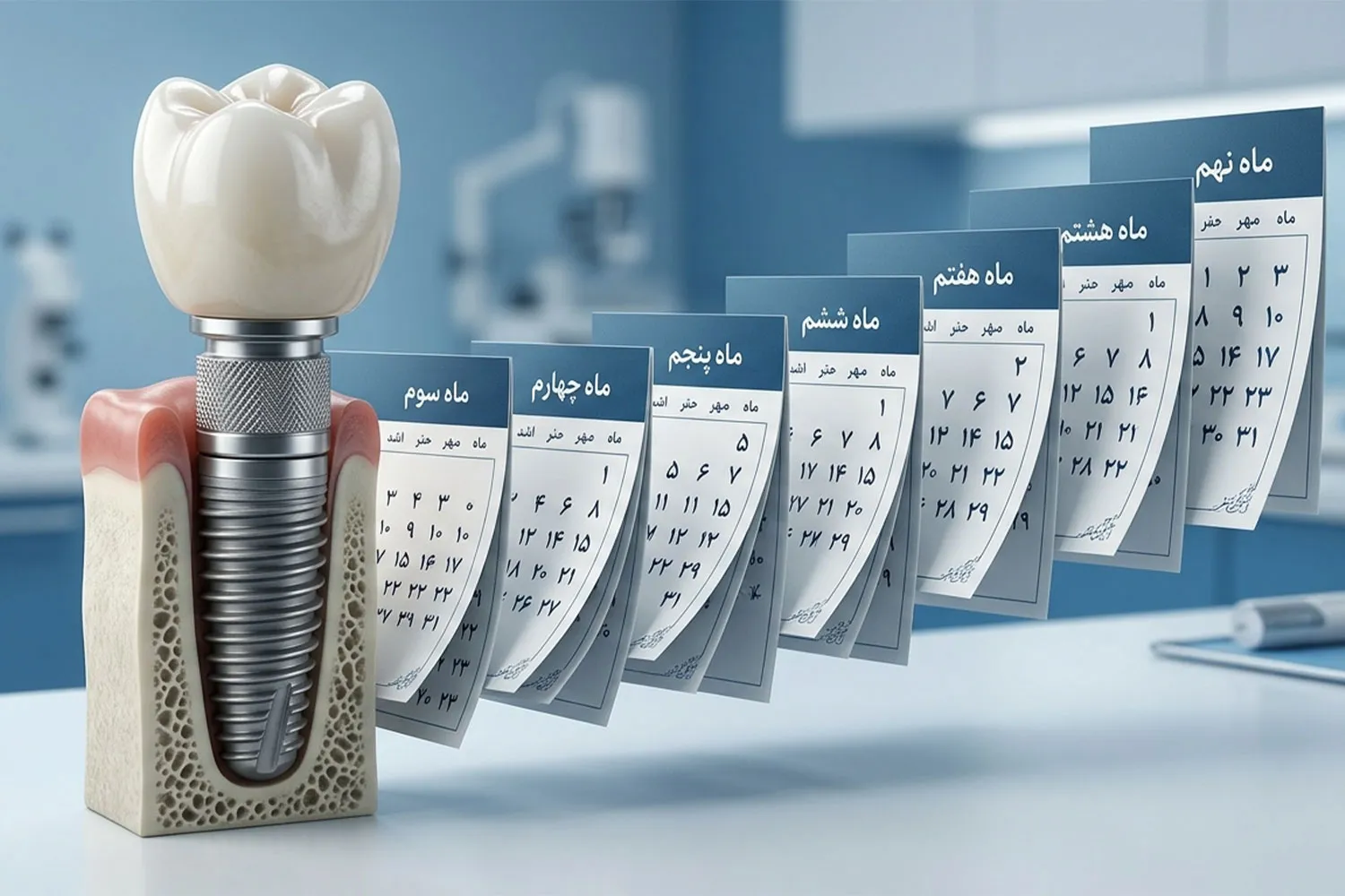 مدت زمان ایمپلنت dental implant timeline