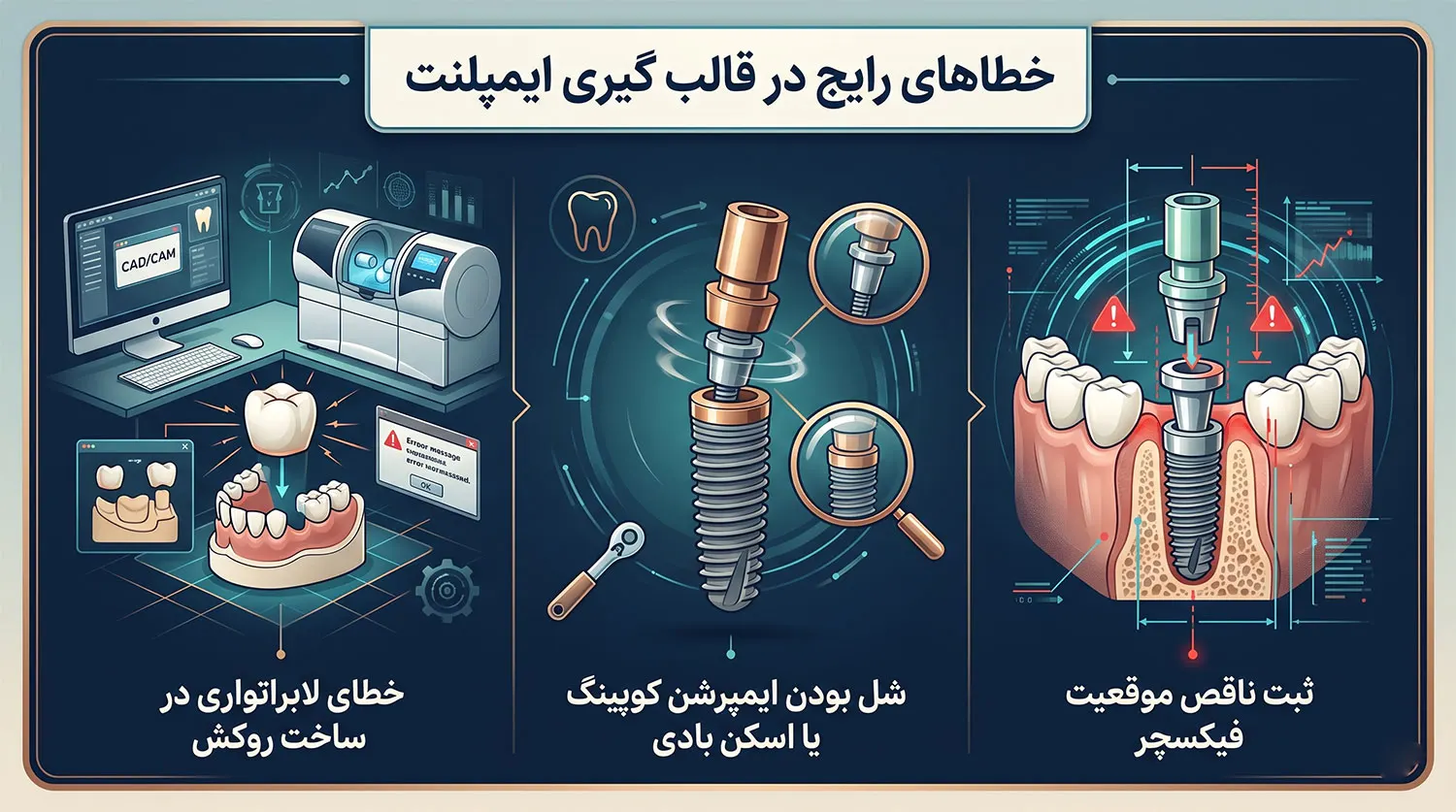 خطاهای رایج قالب گیری ایمپلنت
