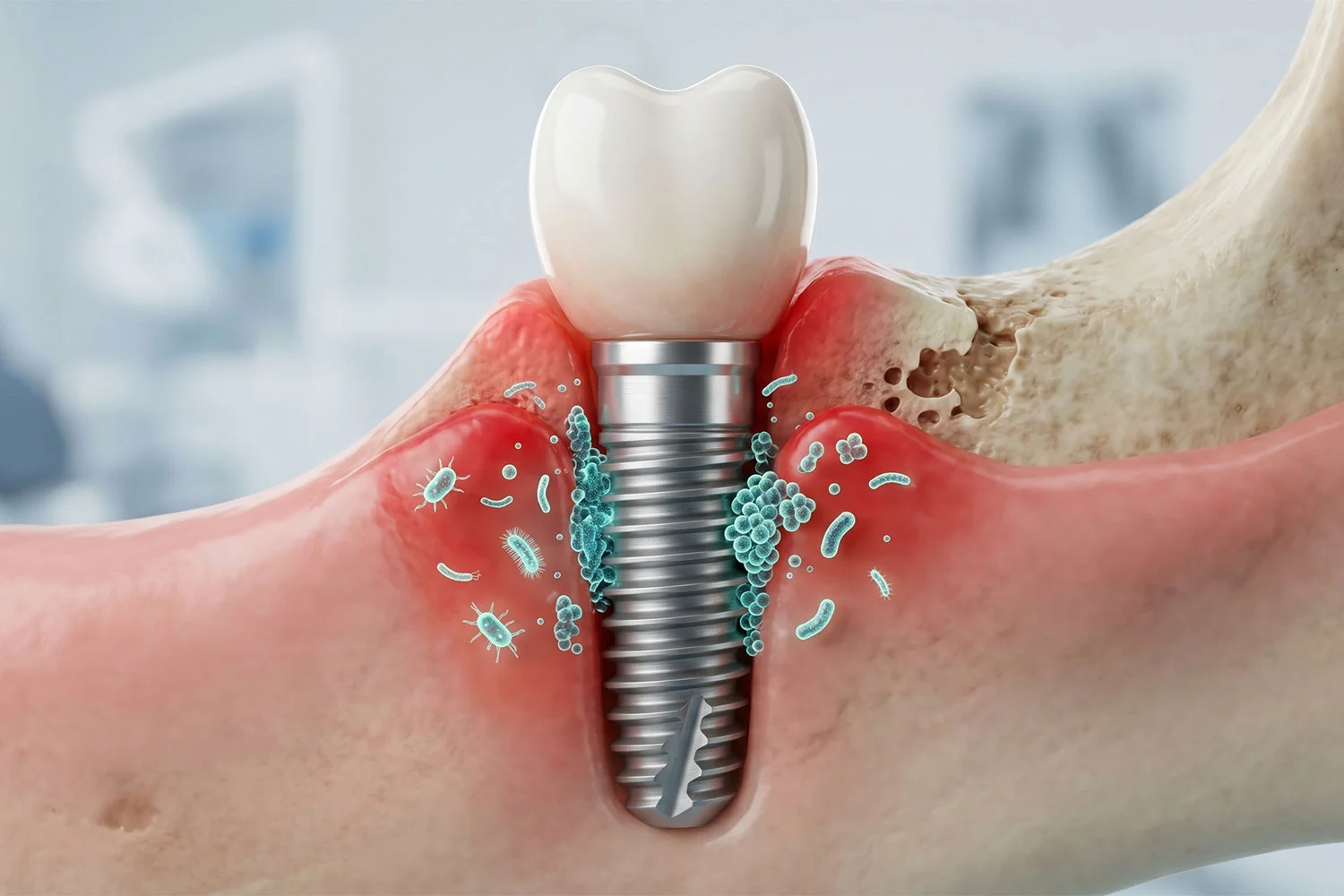 علائم خطرناک عفونت ایمپلنت دندان peri implantitis warning signs list