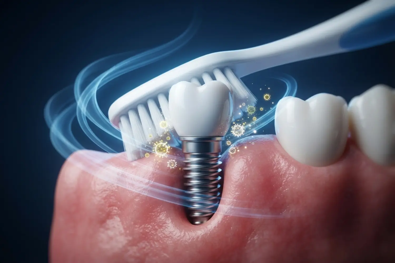 مسواک زدن ایمپلنت Brushing after getting dental implants