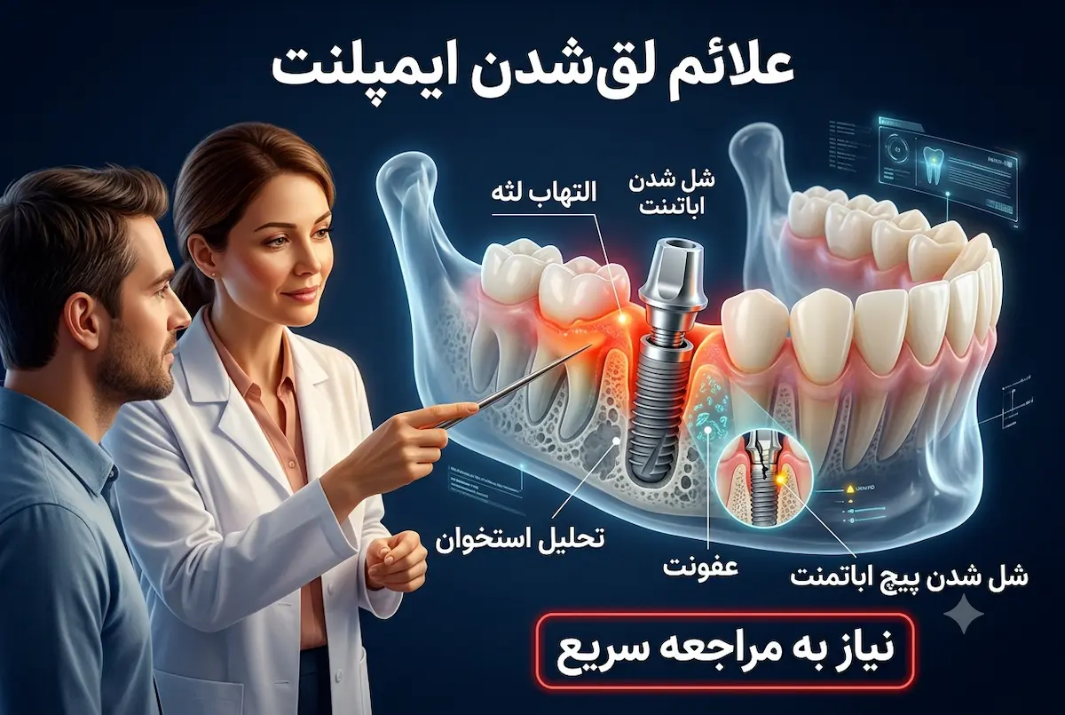 علائم لق شدن ایمپلنت دندان