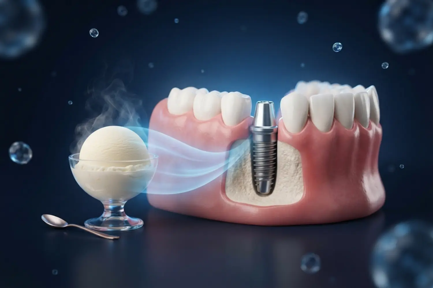 بستنی بعد از ایمپلنت Ice cream after an implant