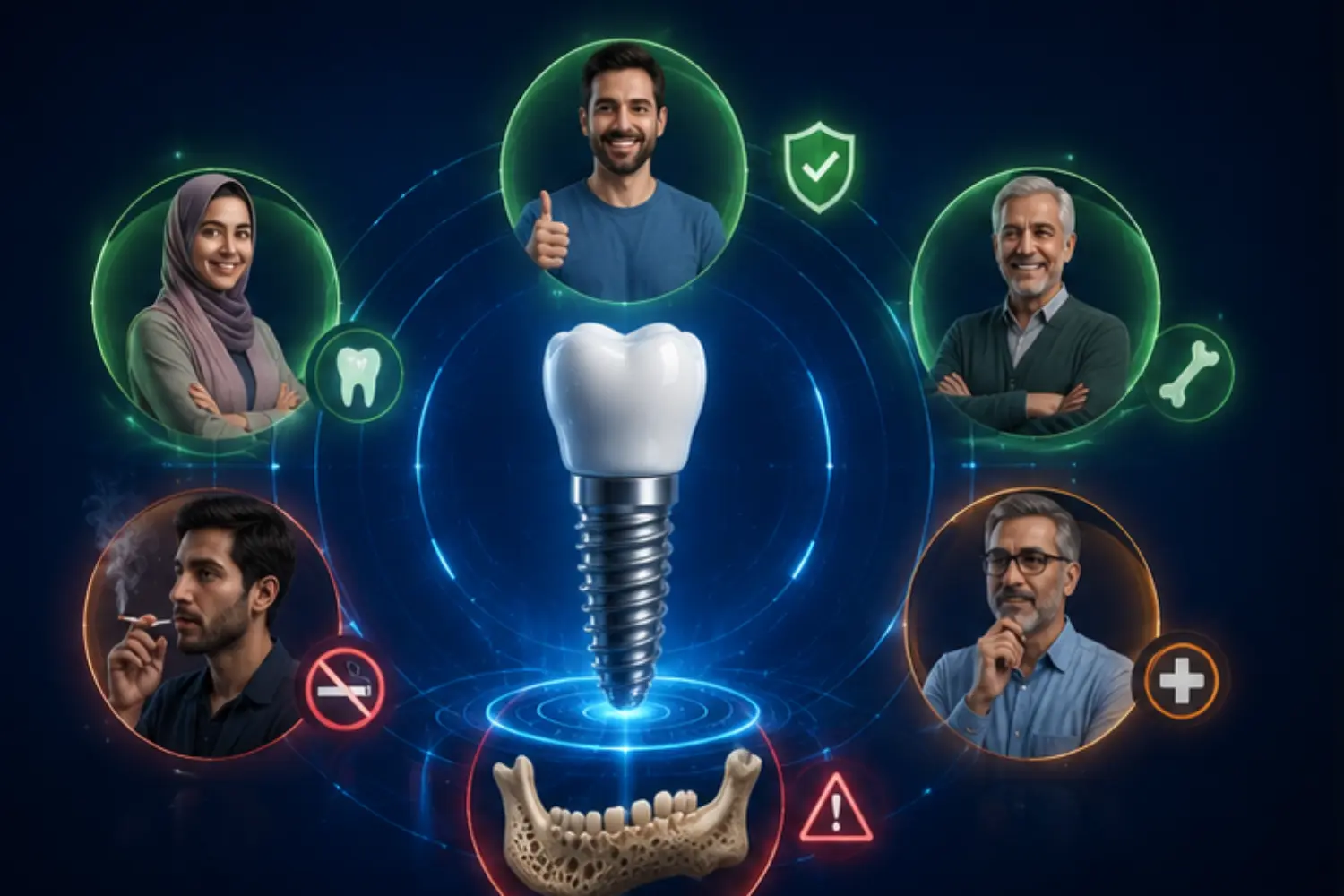 کاندید کاشت ایمپلنت دندان Suitable candidate for dental implants