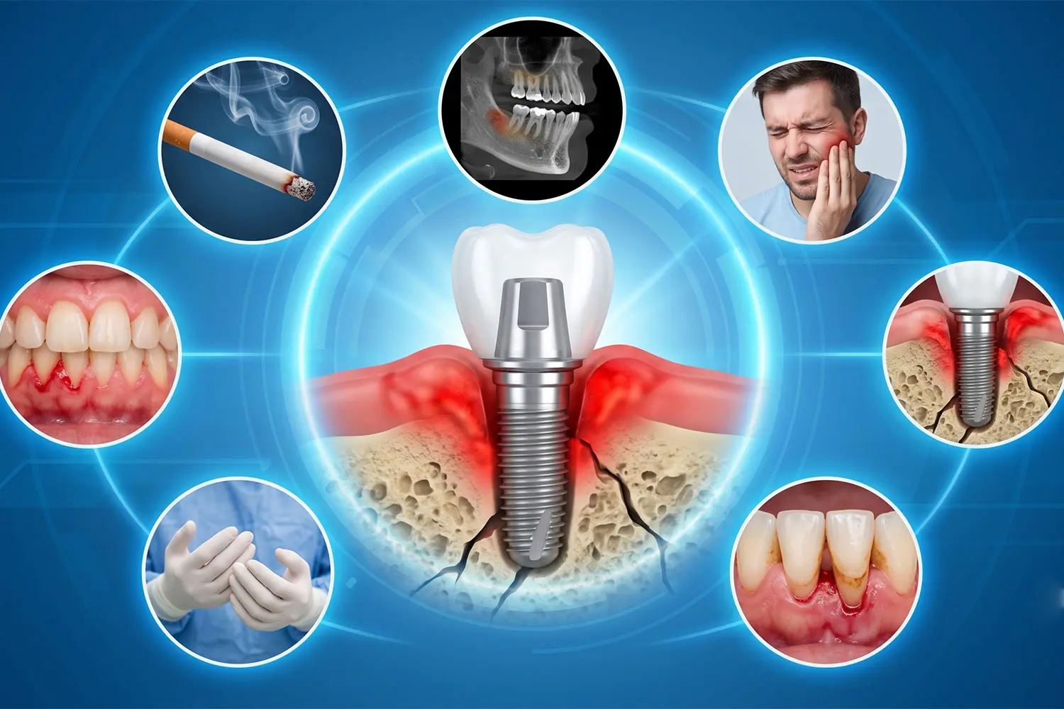 علائم و علت پس زدن پایه ایمپلنت implant signs failure